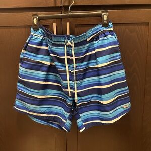 Men’s 2xist Stripped Blue Swim Trunks